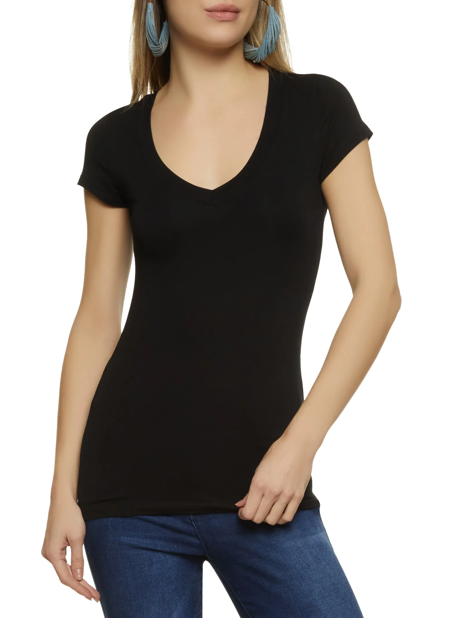 V Neck Short Sleeve T Shirt sold by Rainbow