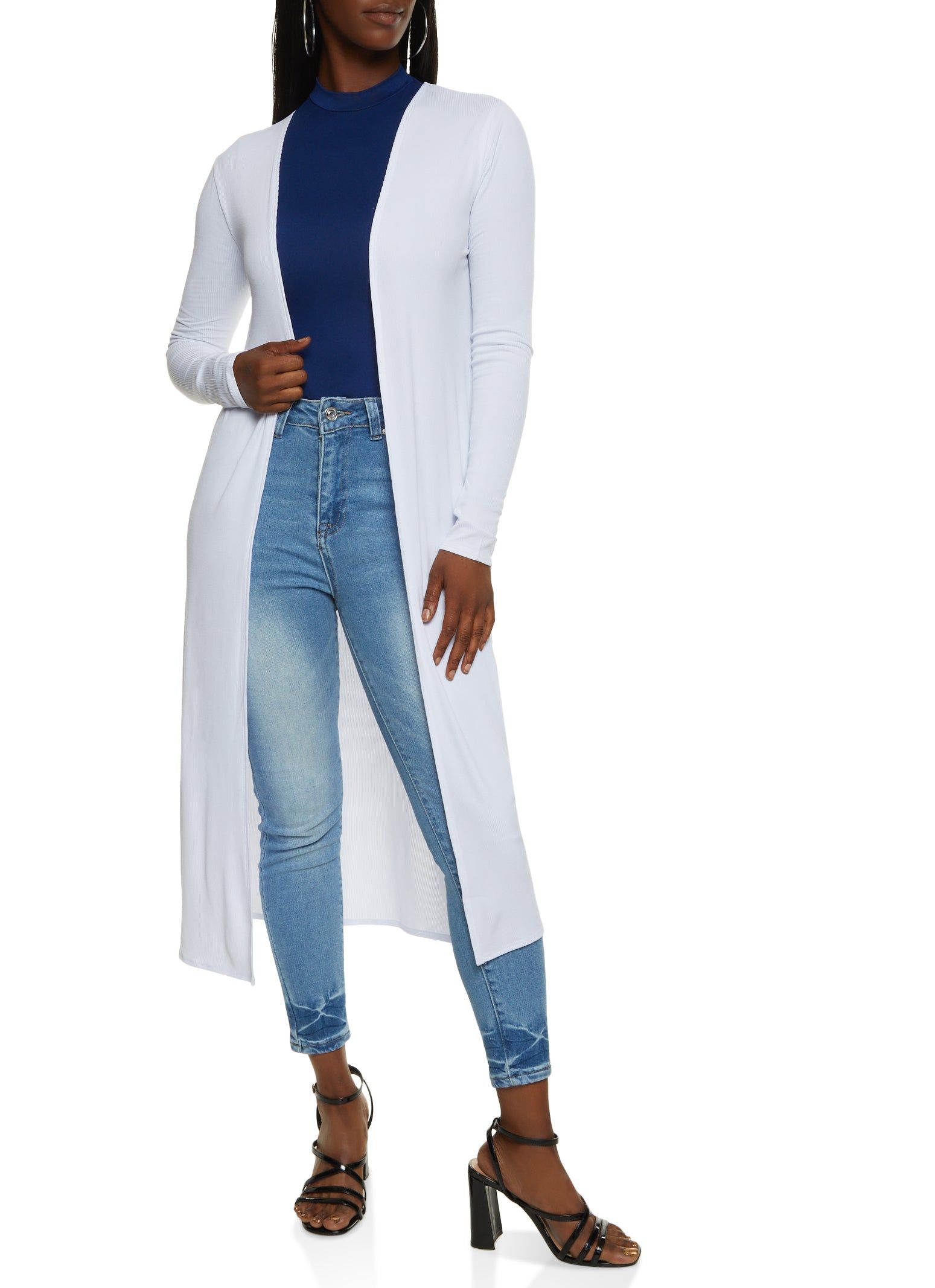 Ribbed Knit Long Sleeve Duster sold by Rainbow