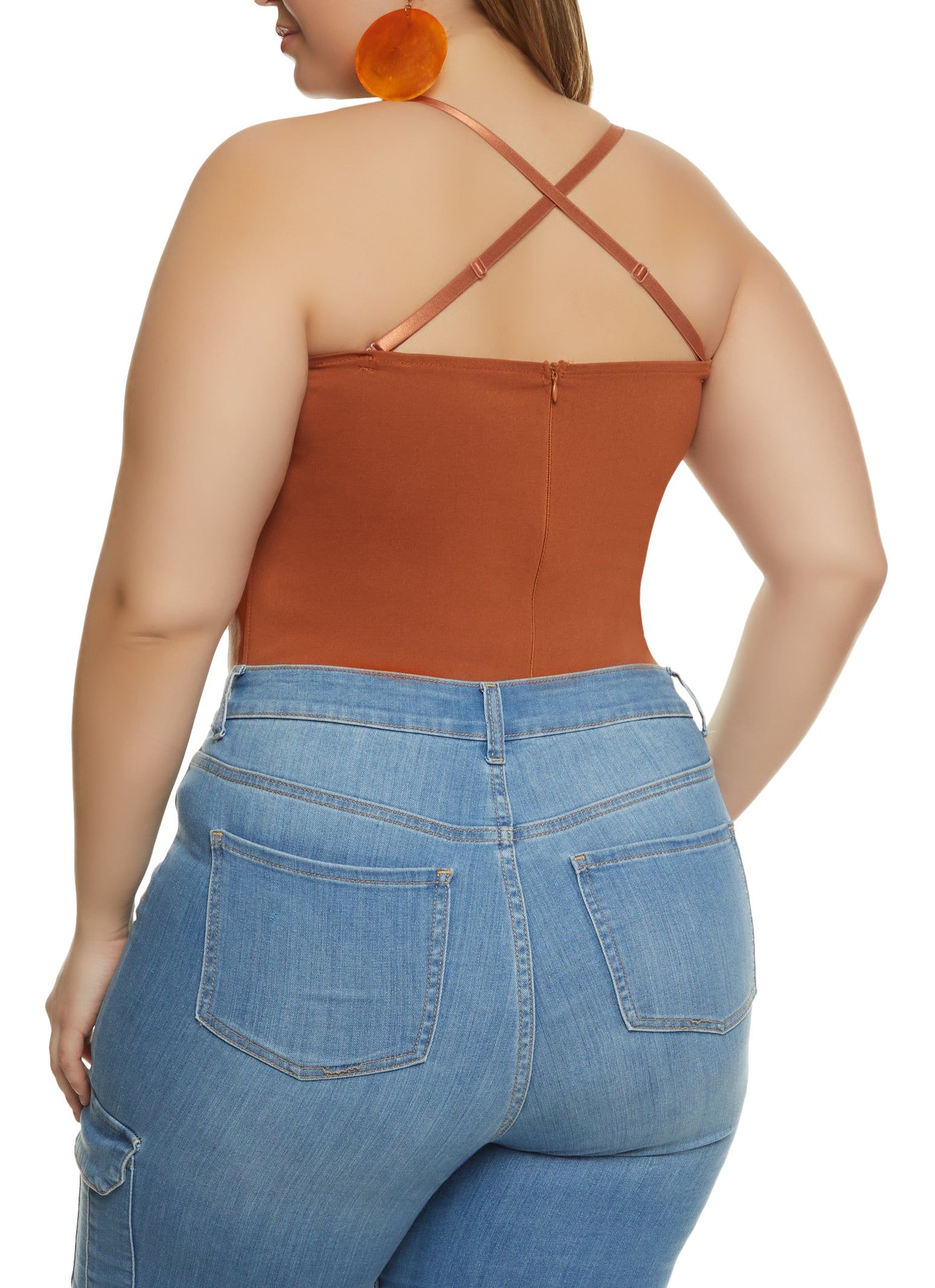 Plus Size Faux Leather Convertible Bustier Bodysuit sold by Rainbow product image thumbnail 5