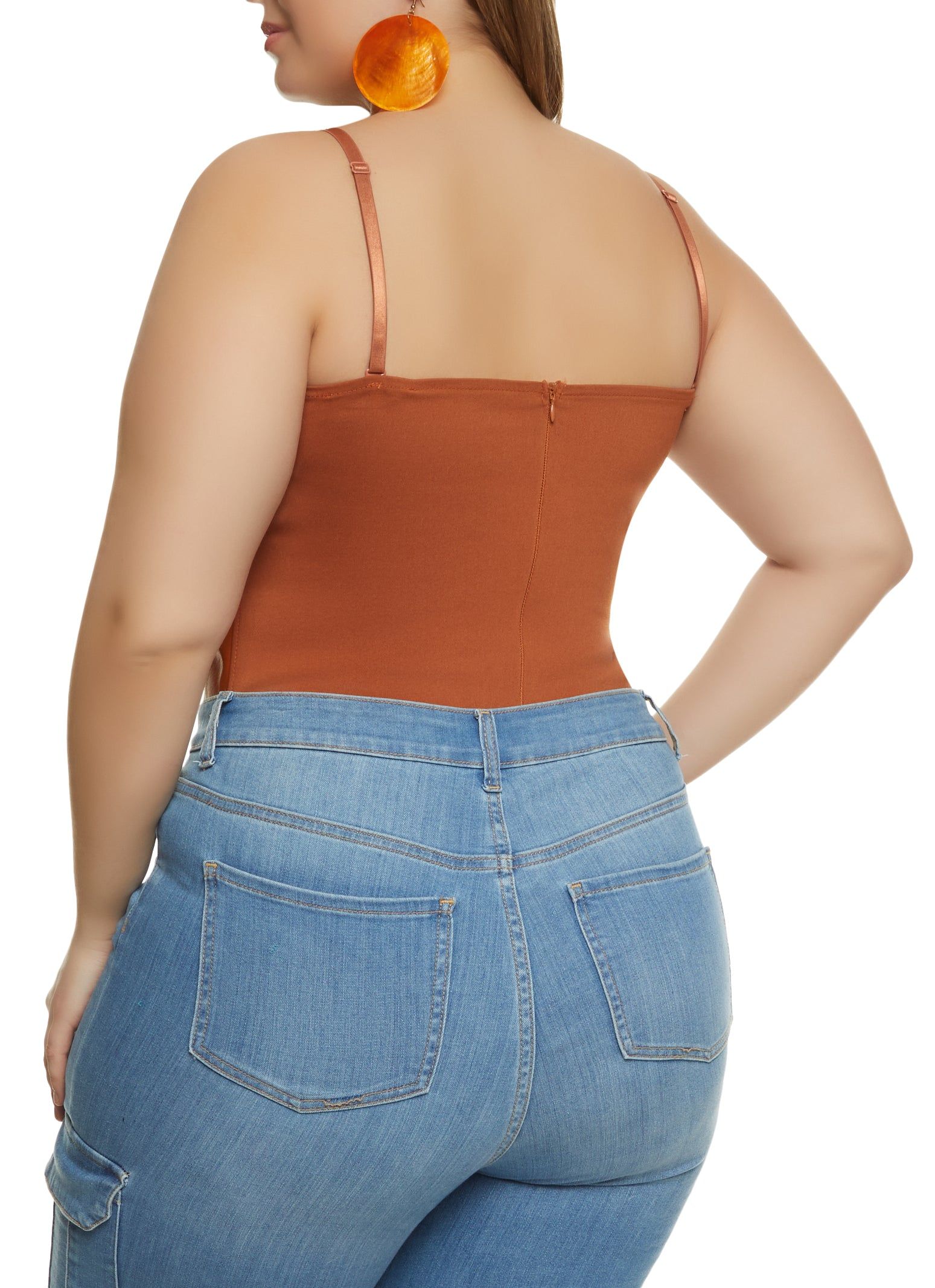 Plus Size Faux Leather Convertible Bustier Bodysuit sold by Rainbow product image thumbnail 3