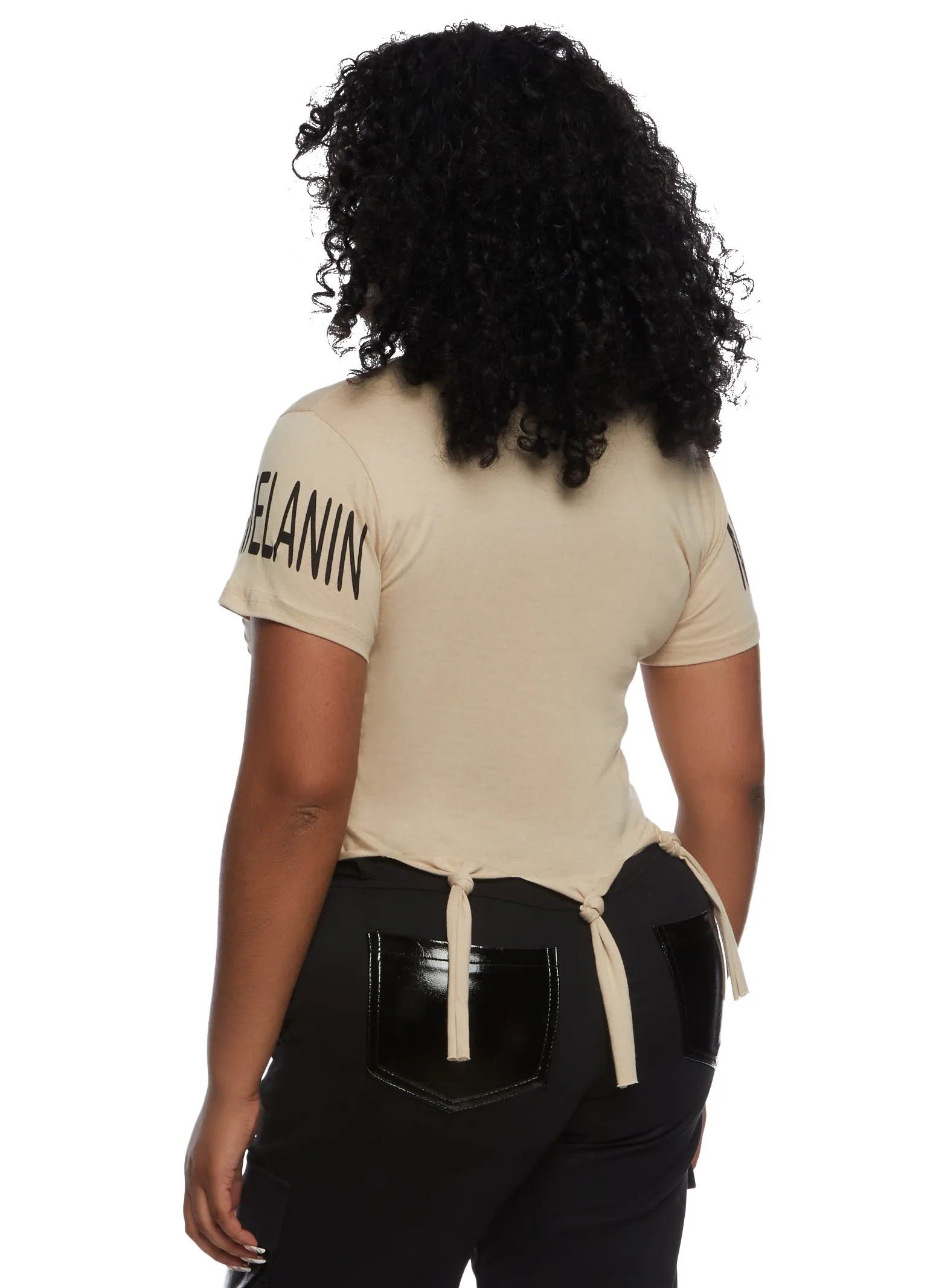 Melanin Drip Knot Hem Graphic Tee sold by Rainbow product image thumbnail 3