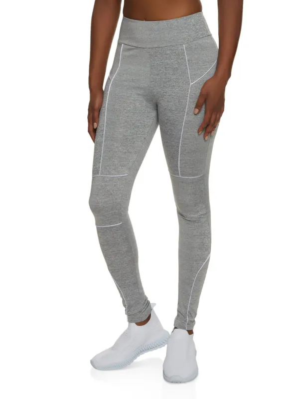 High Waist Contrast Piping Leggings sold by Rainbow