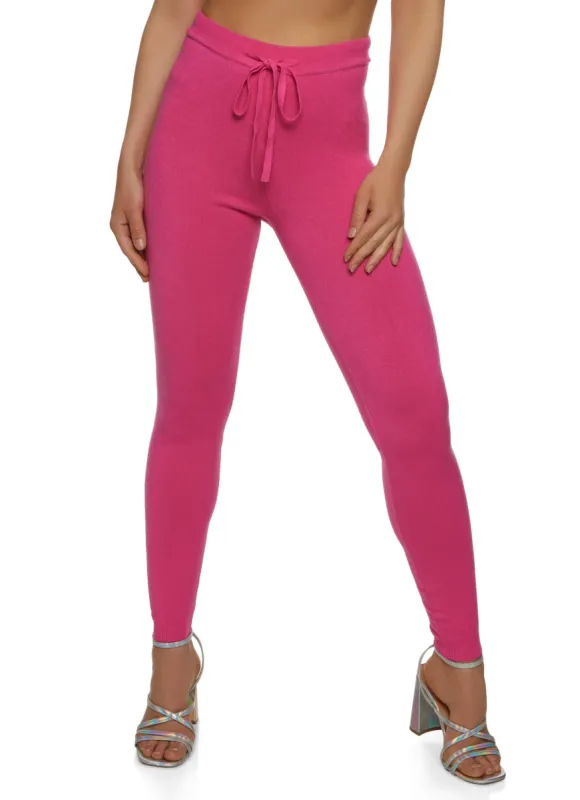 Ribbed High Waist Drawstring Leggings sold by Rainbow