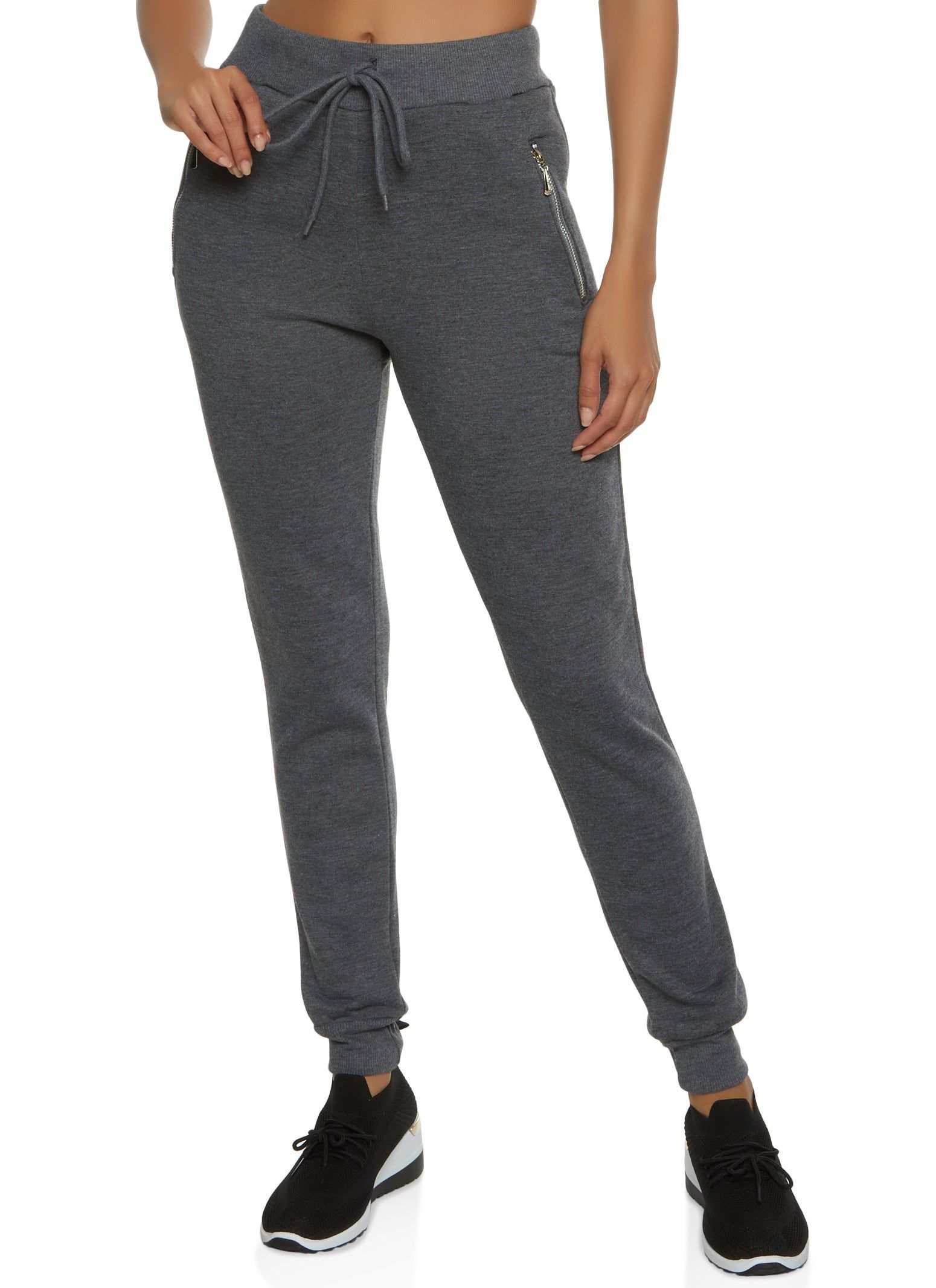 Fleece Zip Pocket Drawstring Joggers sold by Rainbow