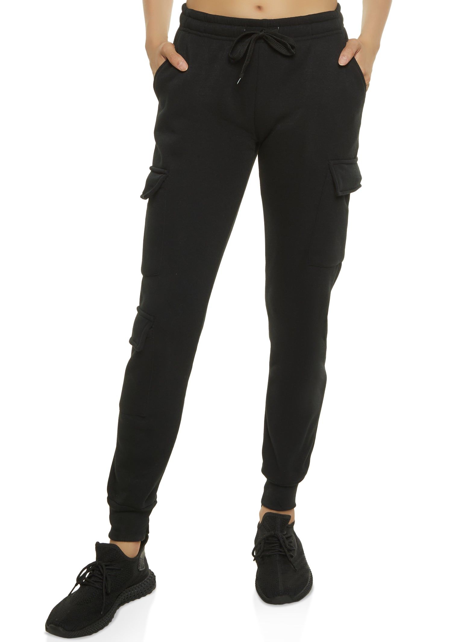 Fleece Drawstring Cargo Pocket Joggers sold by Rainbow