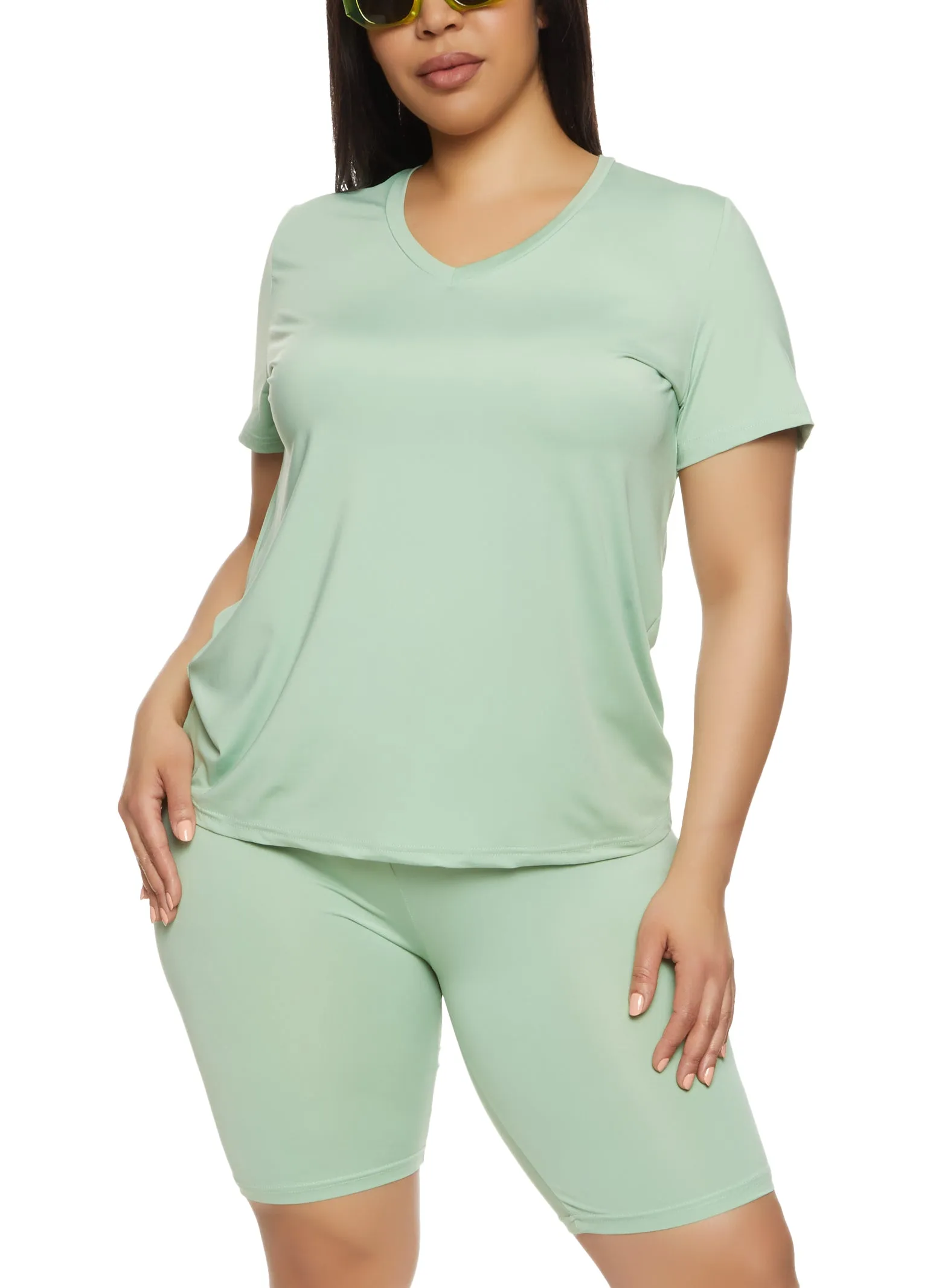 Plus Size Daisy Soft Knit V Neck T Shirt sold by Rainbow product image thumbnail 2