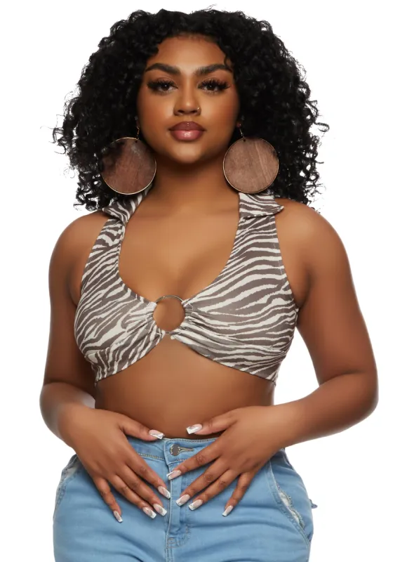 Almost Famous Collared Halter Top sold by Rainbow