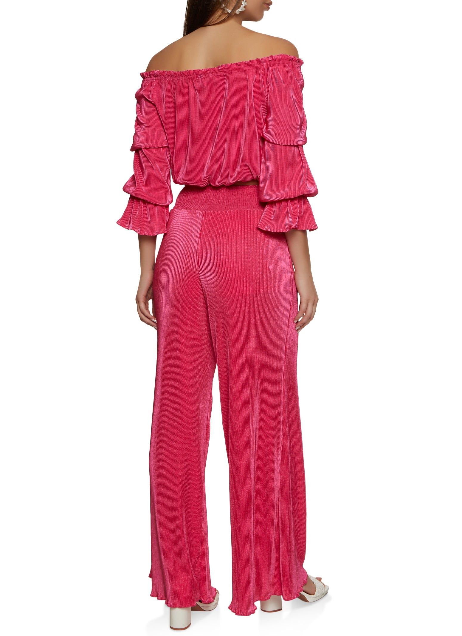 Off the Shoulder Top and Smocked Waist Palazzo Pants sold by Rainbow product image thumbnail 2