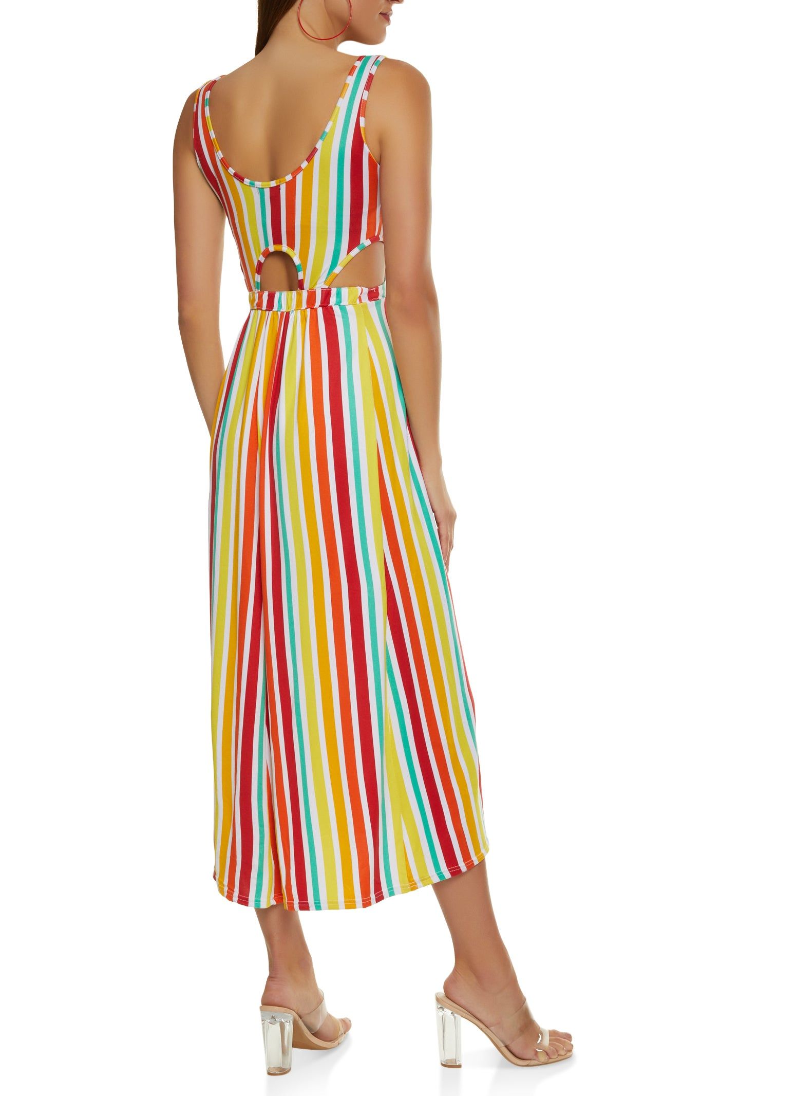Rainbow Striped Cut Out Maxi Dress sold by Rainbow product image thumbnail 3