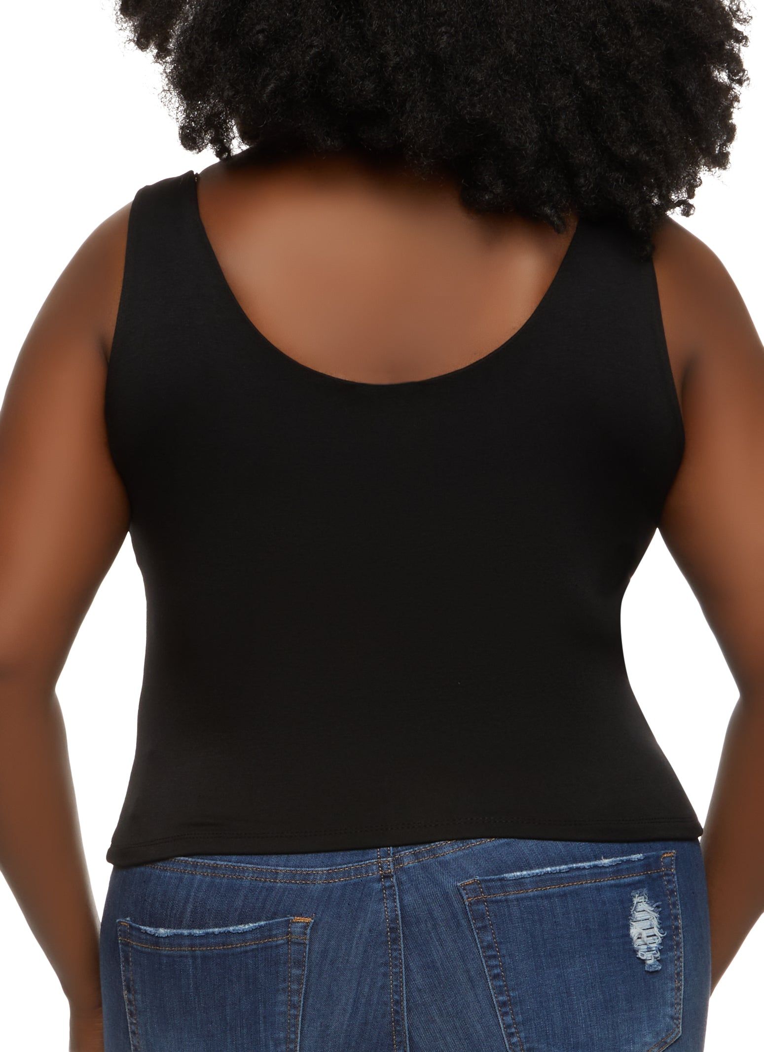 Plus Size Double Layer Scoop Neck Tank Top sold by Rainbow product image thumbnail 2