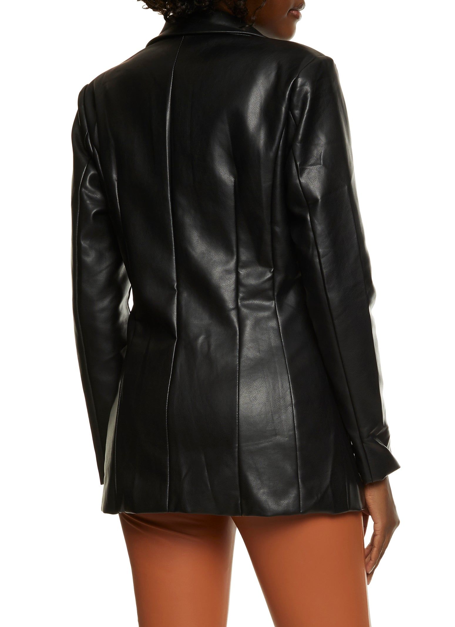 Button Front Faux Leather Jacket sold by Rainbow product image thumbnail 3