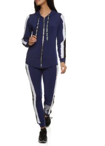 Striped Zip Front Hooded Track Jacket sold by Rainbow