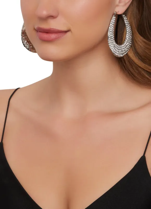 Crystal Rhinestone Wrapped Drop Earrings sold by Rainbow