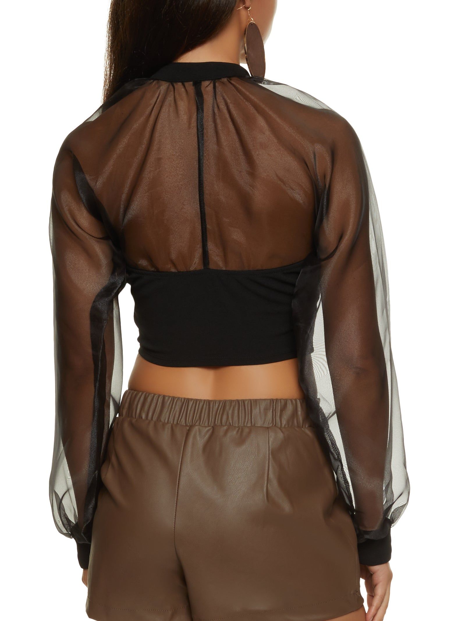 Hook and Eye Front Organza Sleeve Top sold by Rainbow product image thumbnail 3