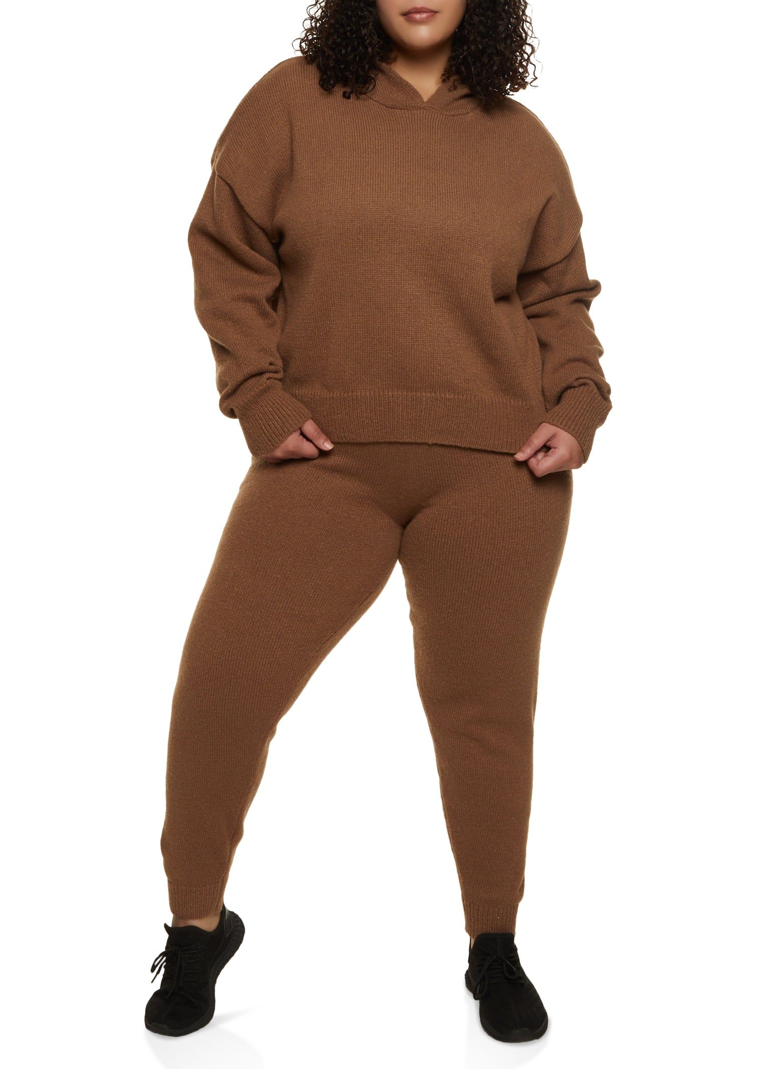 Plus Size Knit Pullover Hoodie sold by Rainbow product image thumbnail 2