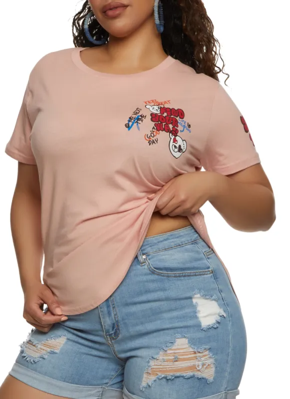 Plus Size Find Your Way Graffiti Short Sleeve Graphic Tee sold by Rainbow