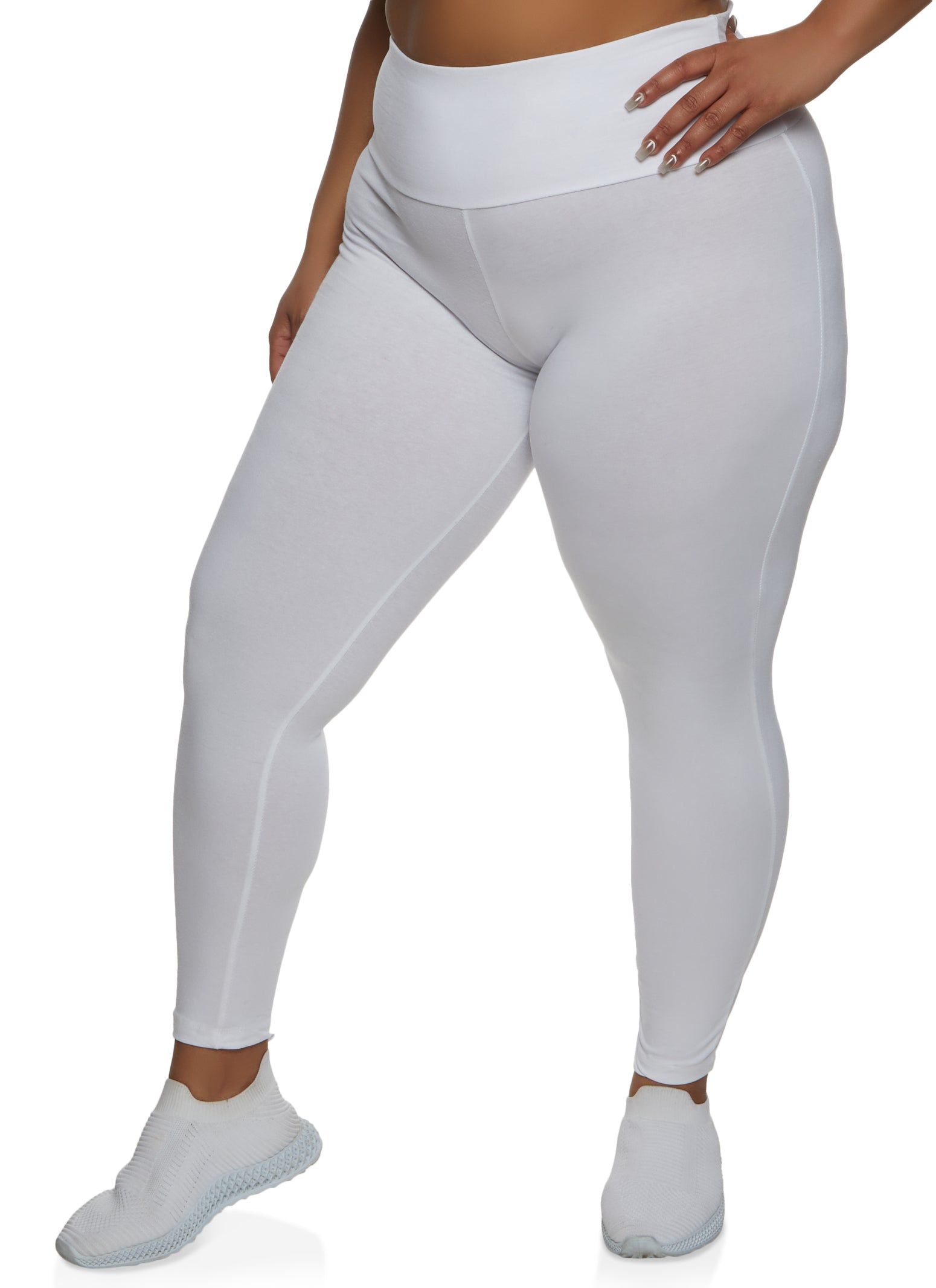 Plus Size Basic Waistband Leggings sold by Rainbow