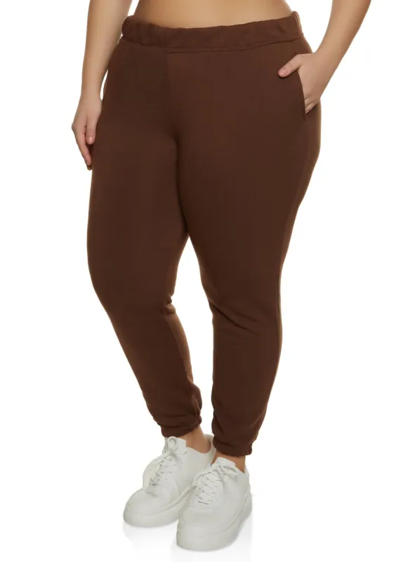 Plus Size Basic Fleece Sweatpants sold by Rainbow