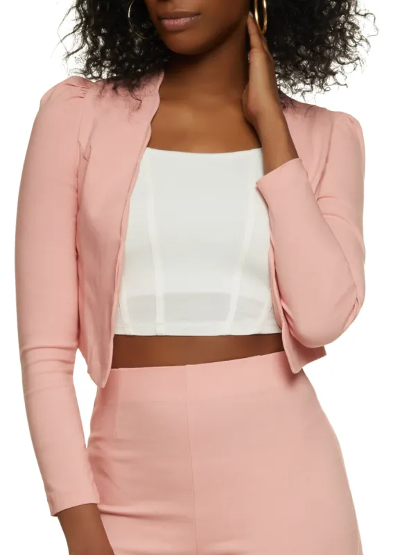 Scalloped Trim Cropped Blazer sold by Rainbow