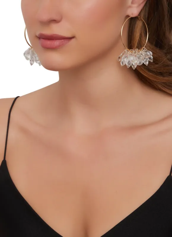 Beaded Dangle Hoop Earrings sold by Rainbow