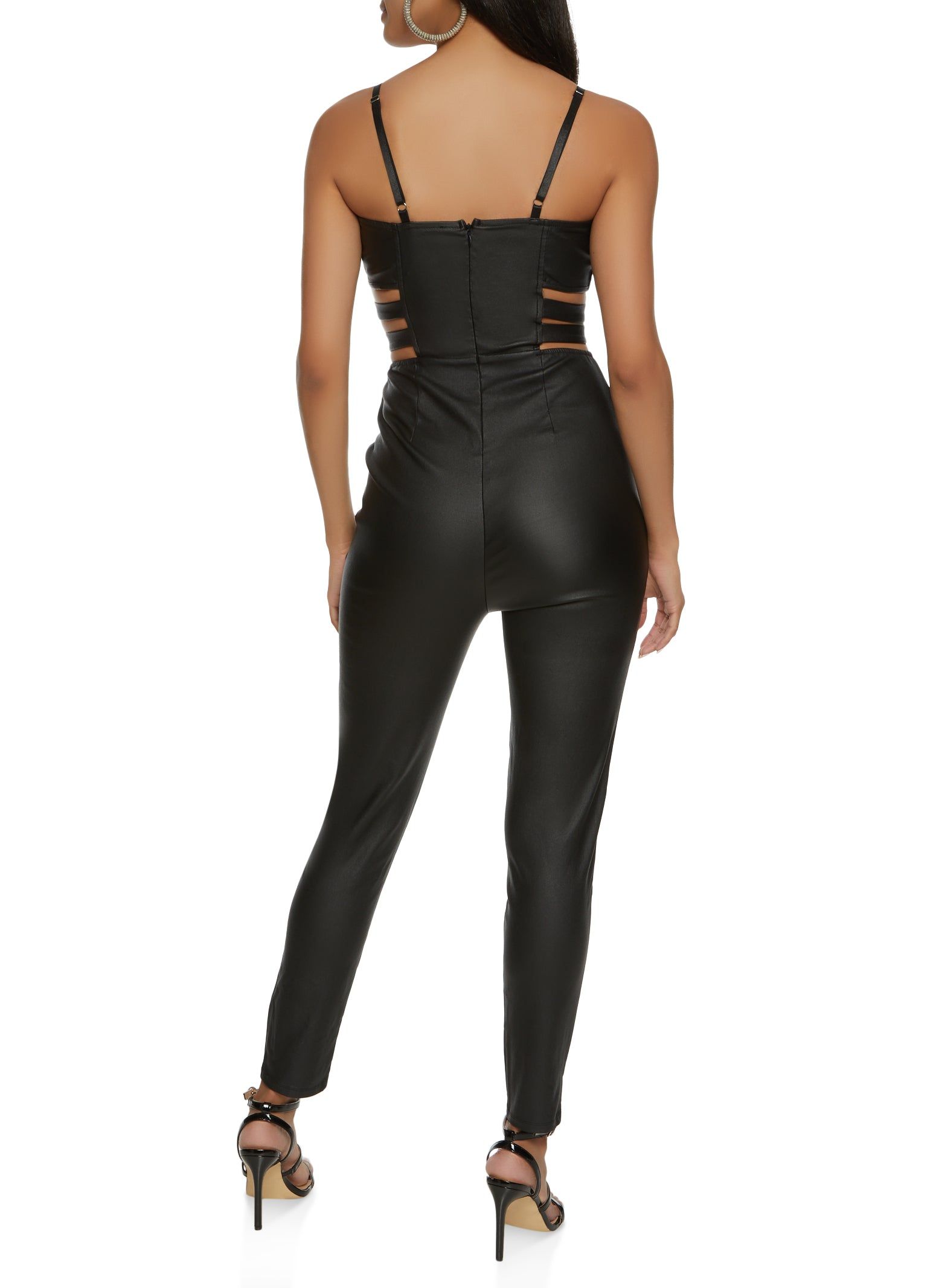 Faux Leather Cut Out Bustier Jumpsuit sold by Rainbow product image thumbnail 2