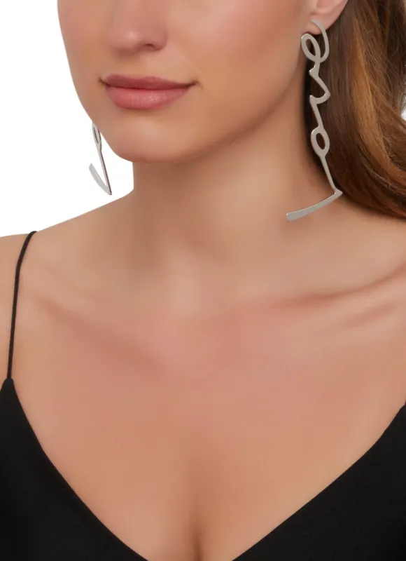 Metallic Love Drop Earrings sold by Rainbow
