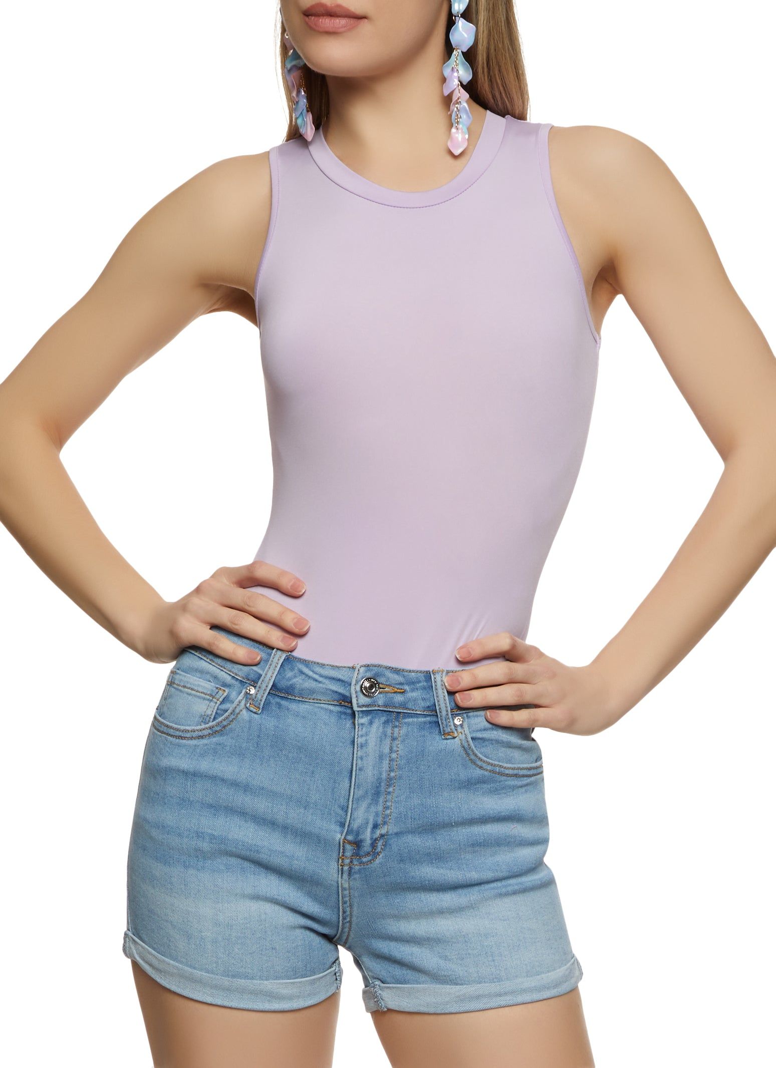 Basic Crew Neck Tank Bodysuit sold by Rainbow product image thumbnail 2