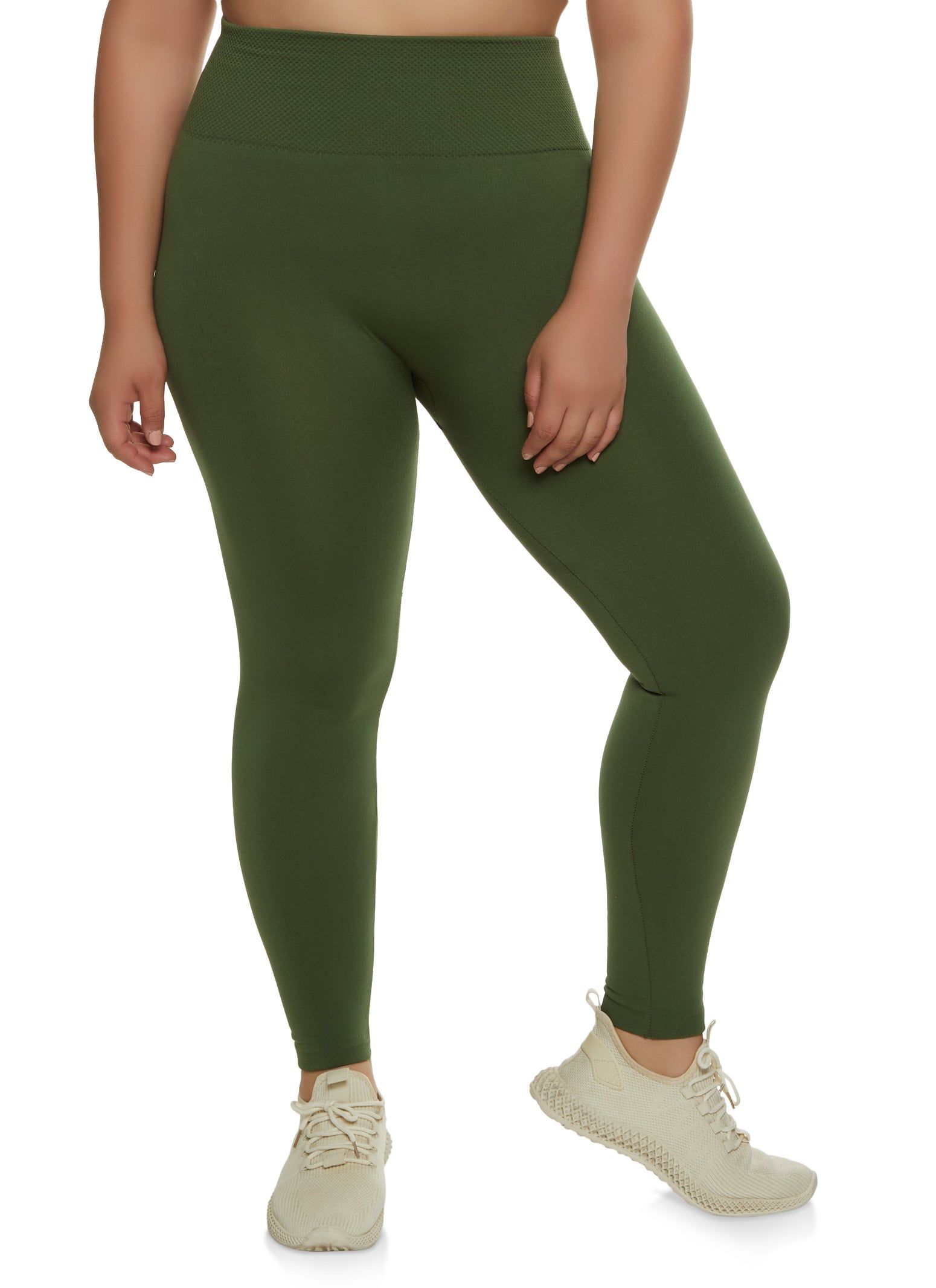 Plus Size High Waisted Fleece Lined Leggings sold by Rainbow