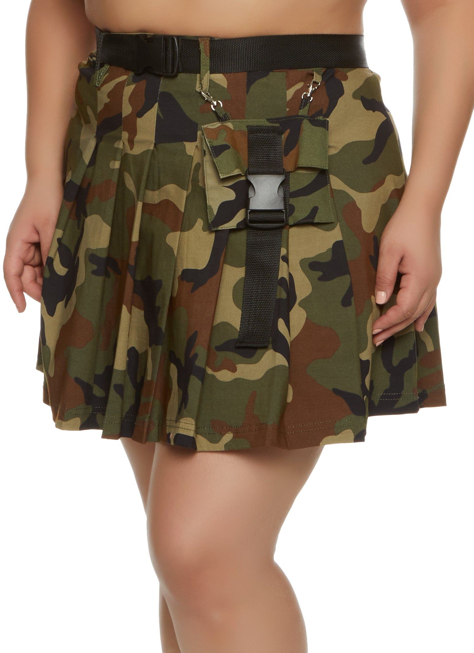 ★GRAILZ★ BELTED PLEATS SKIRT [CAMO] MUSINSA | GRAILZ BELTED PLEATS SKIRT [BLACK]