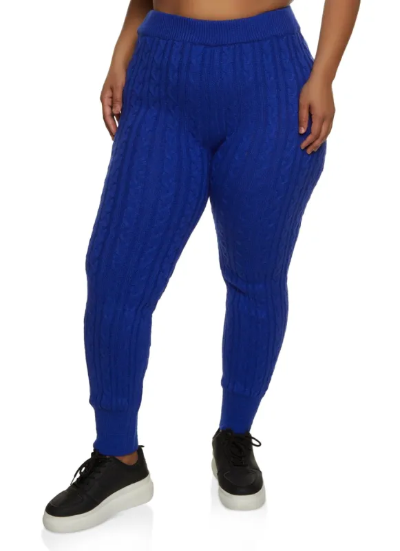 Plus Size Cable Knit Casual Pants sold by Rainbow