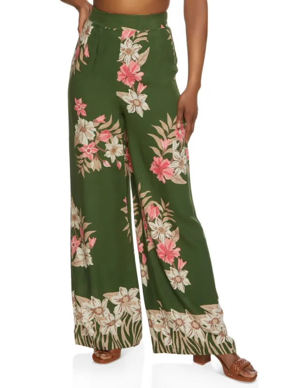 Floral Print Smocked Detail Palazzo Pants sold by Rainbow