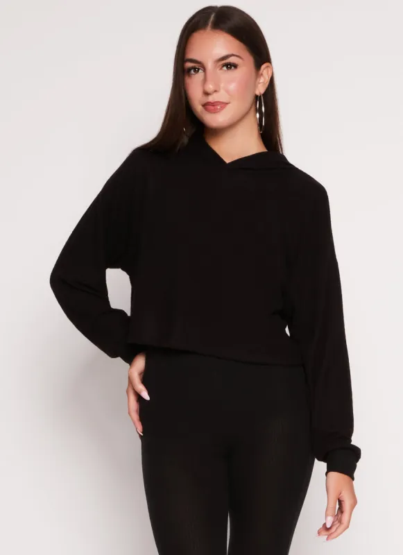 Brushed Knit Cropped Sweatshirt sold by Rainbow