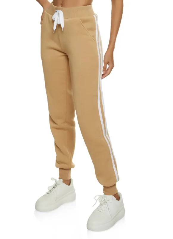 Drawstring Varsity Stripe Joggers sold by Rainbow