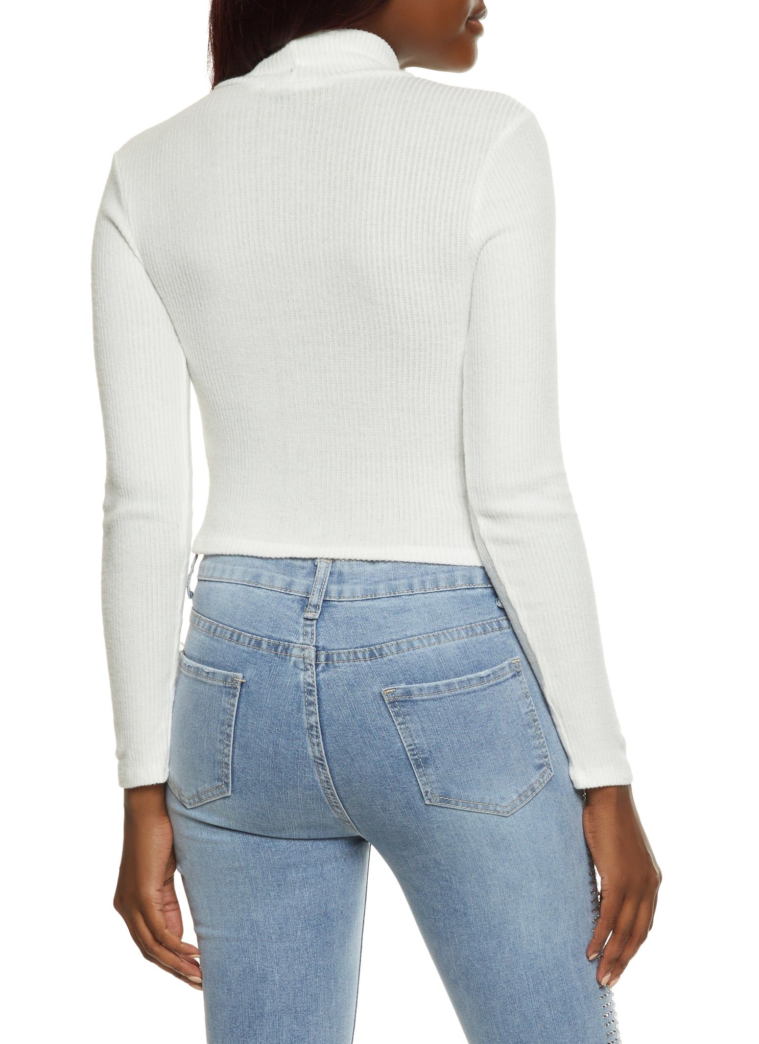 Ribbed Knit Mock Neck Long Sleeve Top sold by Rainbow product image thumbnail 2