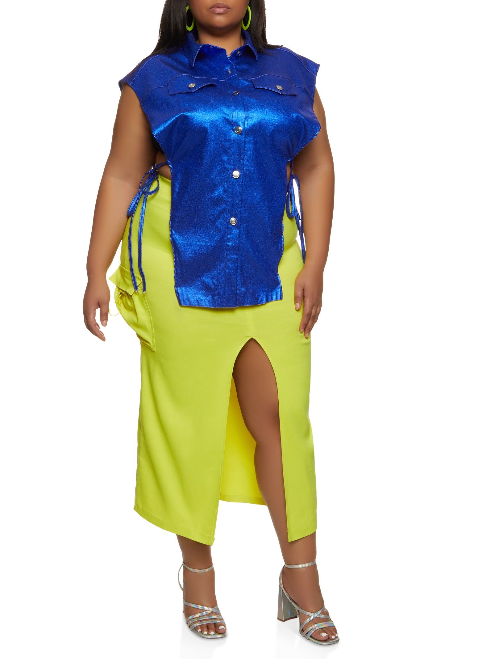 Plus Size Toggle Drawstring Cargo Maxi Skirt sold by Rainbow product image thumbnail 3