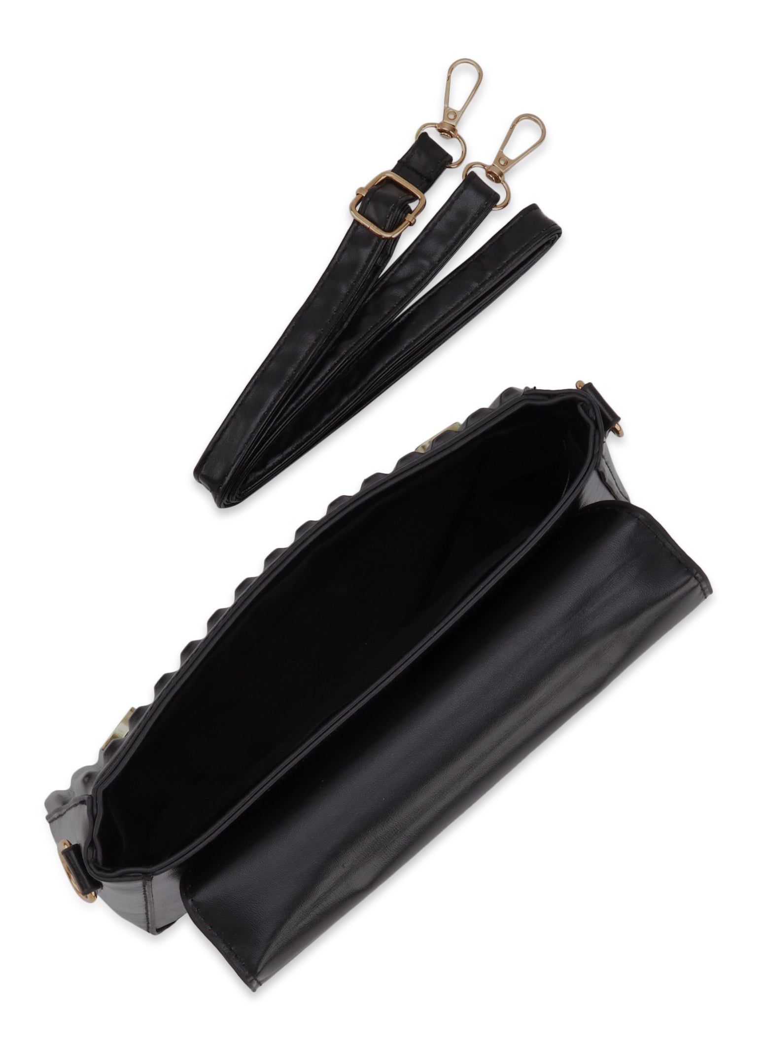 Faux Leather Quilted Flap Crossbody Bag sold by Rainbow product image thumbnail 5