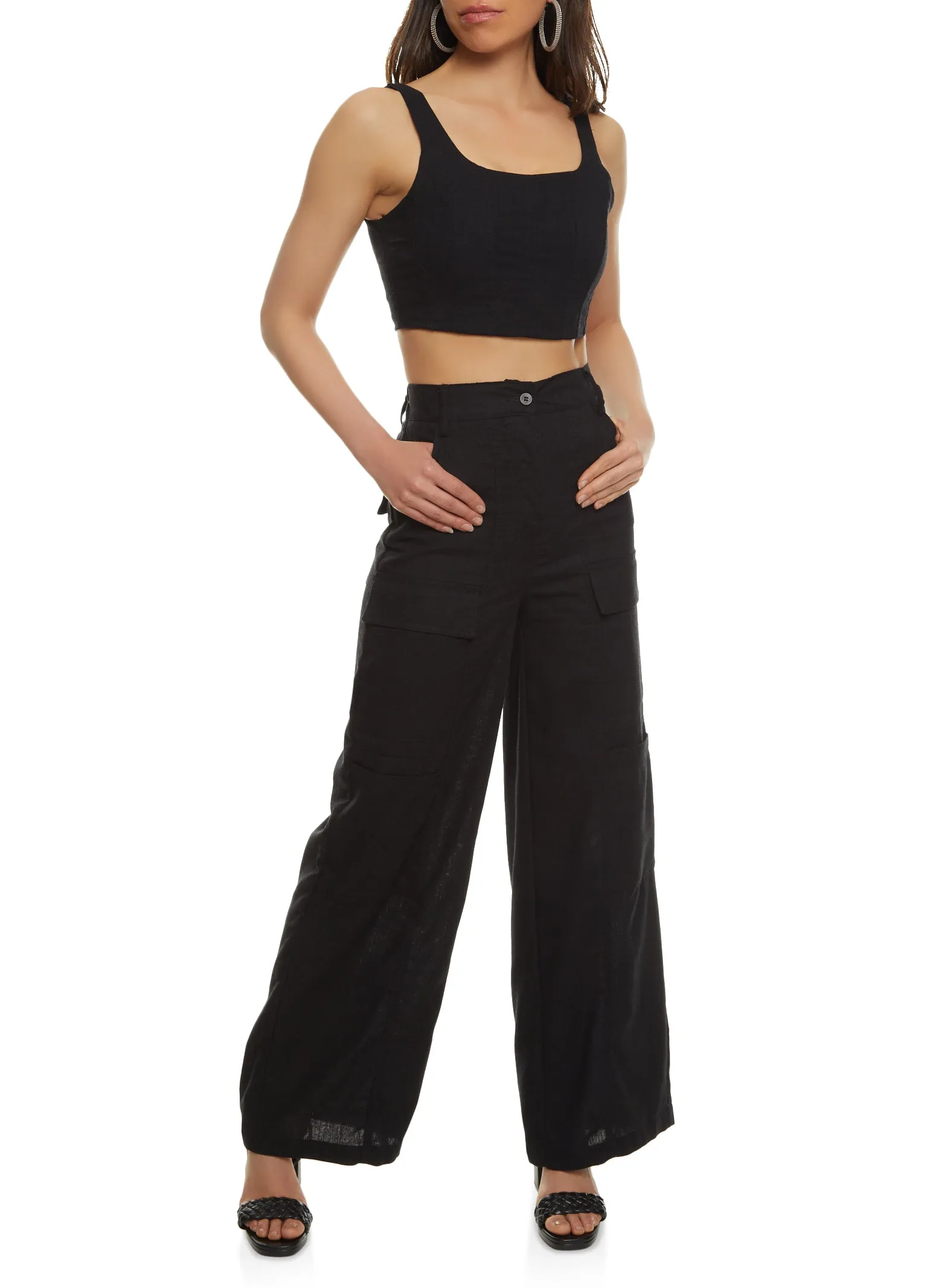 Linen Cropped Bustier Top sold by Rainbow product image thumbnail 2