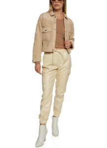 Quilted Sherpa Flap Pocket Jacket sold by Rainbow
