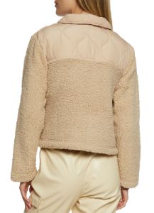 Quilted Sherpa Flap Pocket Jacket sold by Rainbow
