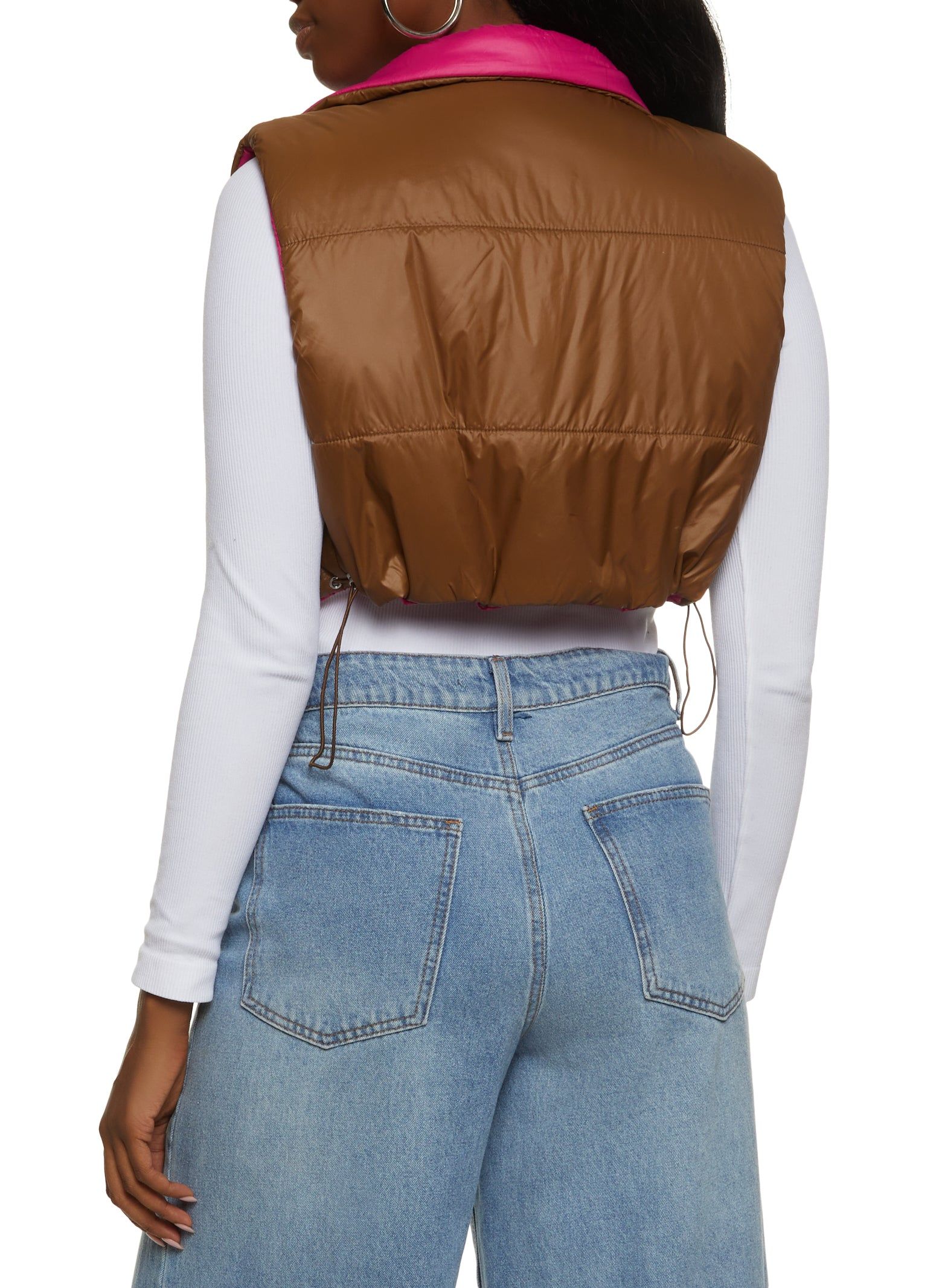 Reversible Drawstring Hem Puffer Vest sold by Rainbow product image thumbnail 2