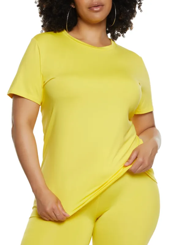Plus Size Daisy Basic Soft Knit Short Sleeve Top sold by Rainbow