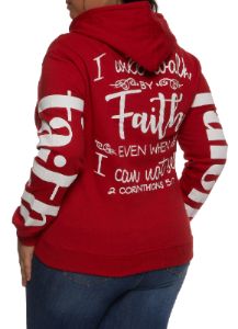 Plus Size Walk By Faith Not By Sight Graphic Hoodie sold by Rainbow