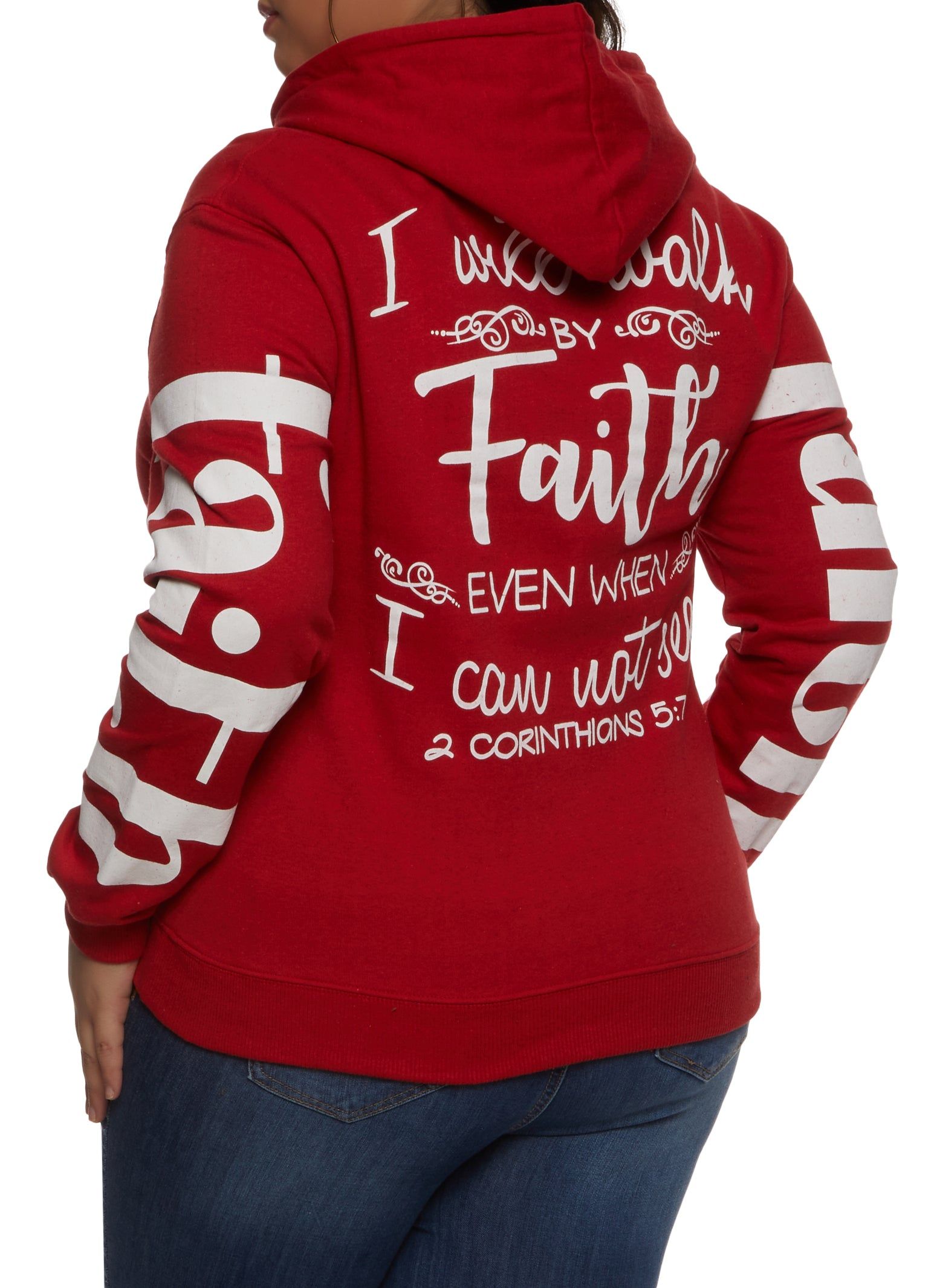 Plus Size Walk By Faith Not By Sight Graphic Hoodie sold by Rainbow product image thumbnail 2