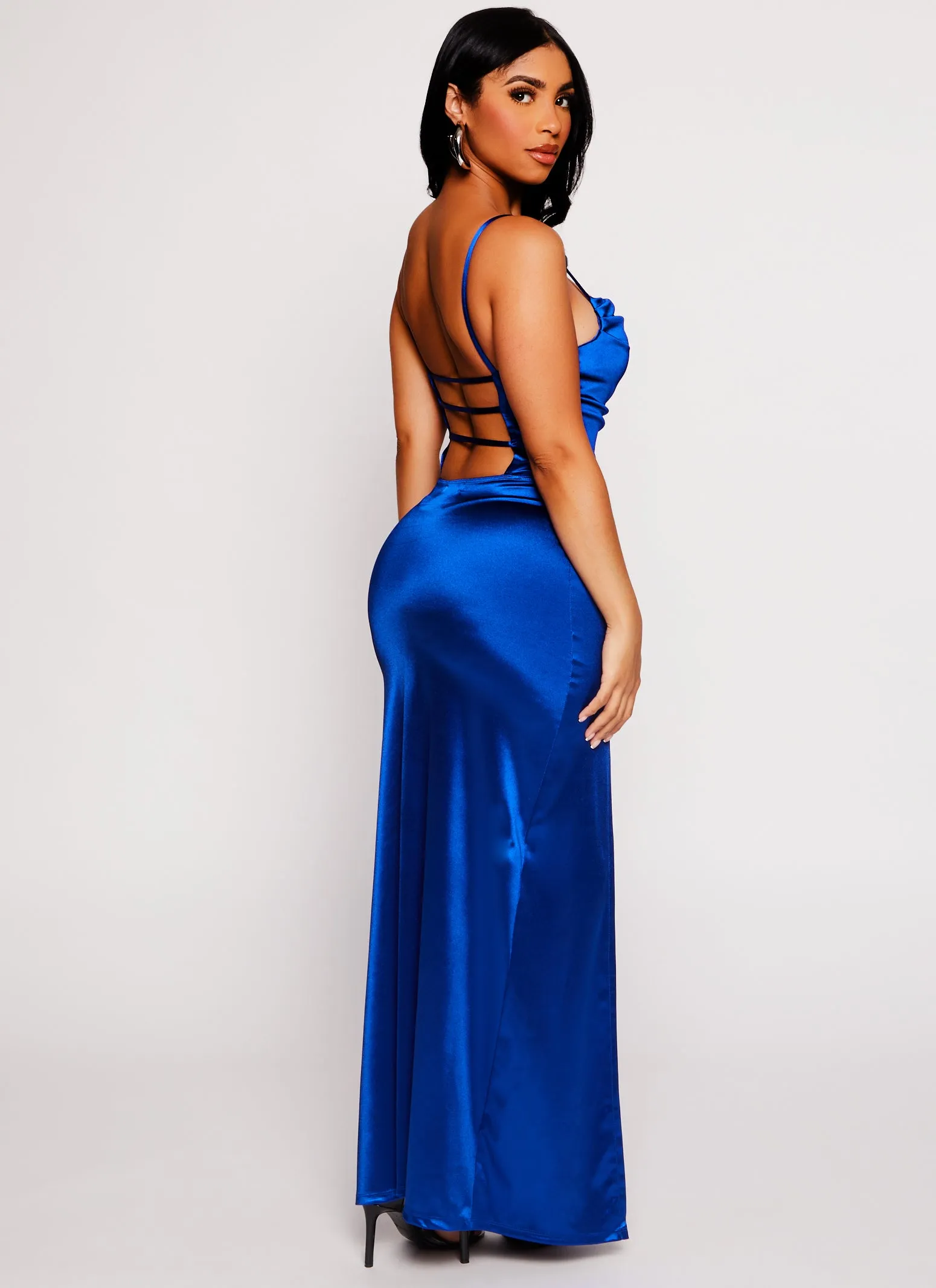 Satin Caged Back Maxi Dress sold by Rainbow product image thumbnail 3