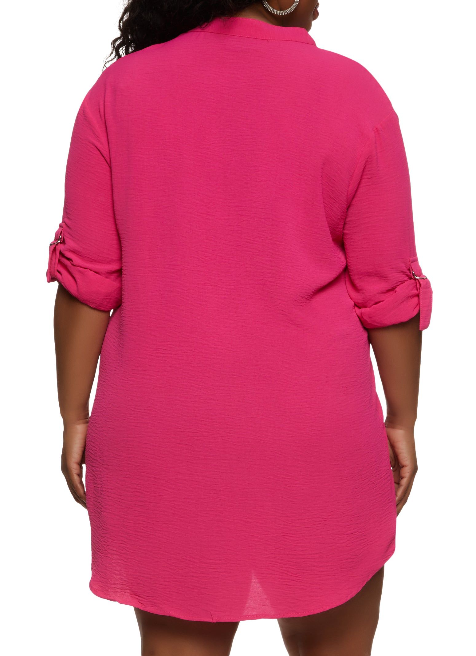 Plus Size Flap Pocket Tabbed Sleeve Shift Dress sold by Rainbow product image thumbnail 3