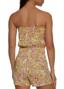 Smocked Waist Floral Print Romper sold by Rainbow