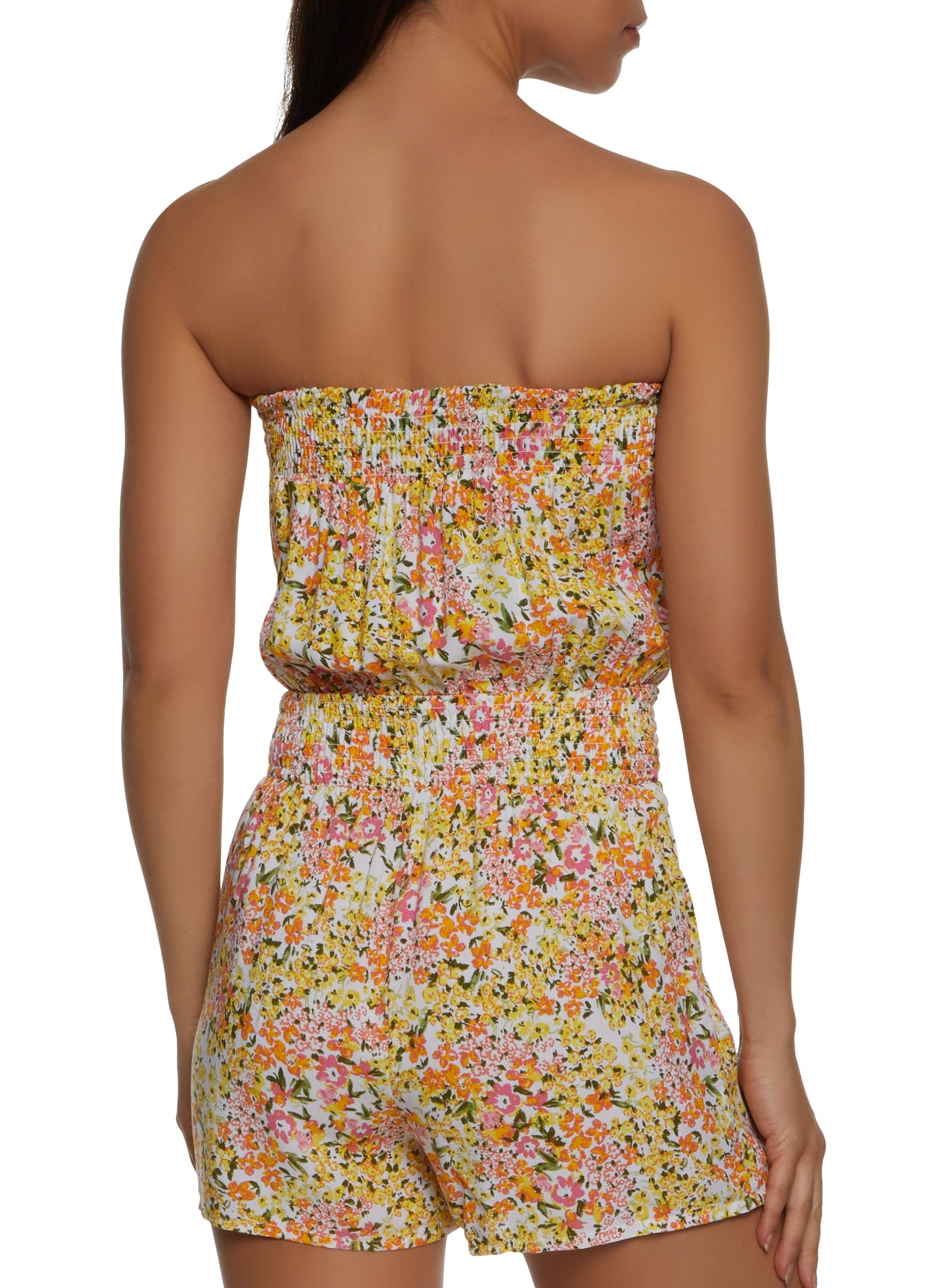 Smocked Waist Floral Print Romper sold by Rainbow product image thumbnail 2