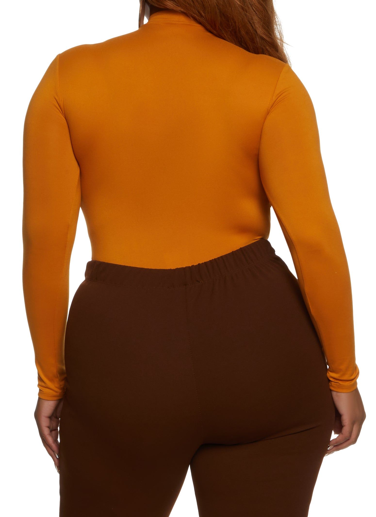 Plus Size Basic Long Sleeve Bodysuit sold by Rainbow product image thumbnail 3