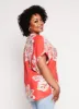 Plus Size Floral Print Button Front Cuffed Sleeve Blouse sold by Rainbow