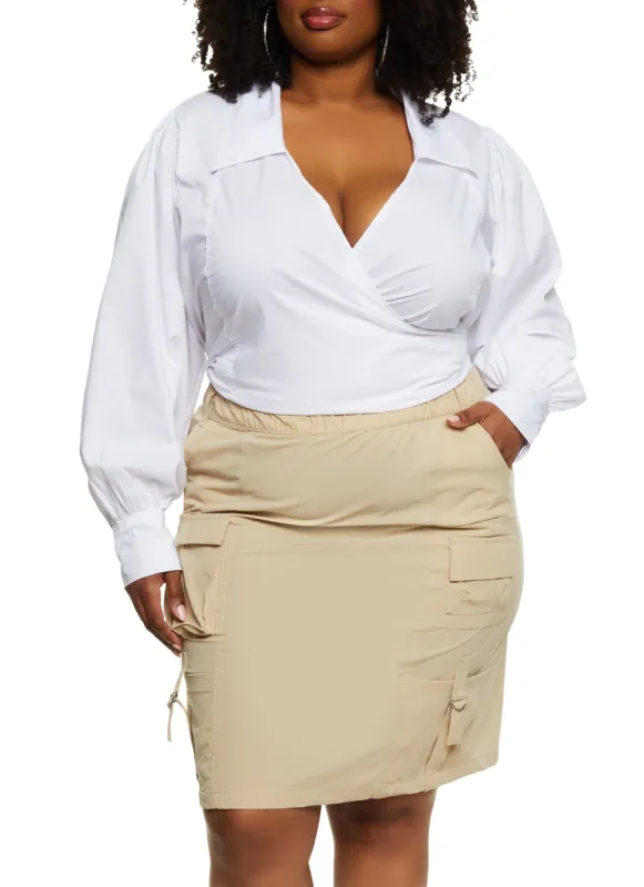 Plus Size Strappy Detail Cargo Skirt sold by Rainbow